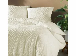 Douceur d'intérieur Juego de Cama 3 Piezas "Heltie" 240x220cm Microfibra Tufted Suave y Transpirable Marfil Best