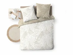 Douceur d'intérieur Ropa De Cama|Juego De Sábanas|Juego de cama Cassia 260x240 cm 100% algodón reversible taupe con 2 fundas 63x63 cm, tejido 57 hilos/cm², certificado Oeko-Tex