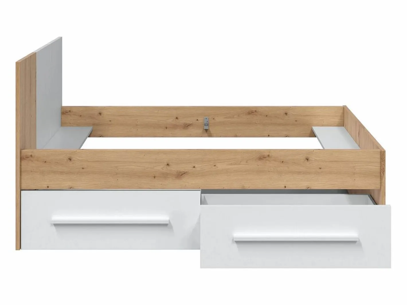 Dormitorio Completo|Juego de Cama con Cabecero y Dos Cajones en melamina Color - Longitud 196 x Profundidad 97 x Altura 77 cm