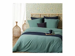 Juego de cama de gasa de algodón liso 240 x 220 cm^Atmosphera Outlet