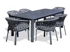 Paris Garden Comedores De Jardín|Juego de comedor de jardín de aluminio de 6 plazas