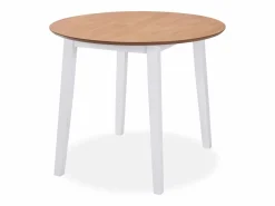 vidaxl Juego de comedor de MDF y madera de caucho 3 piezas Blanco Best
