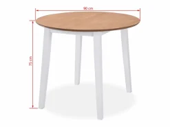 vidaxl Juego de comedor de MDF y madera de caucho 3 piezas Blanco Best