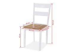 vidaxl Juego de comedor de MDF y madera de caucho 3 piezas Blanco Best