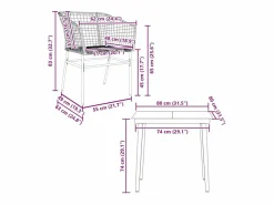 Clicnbuy Comedores De Jardín|Juego de comedor jardín 5 piezas ratán sintético marrón