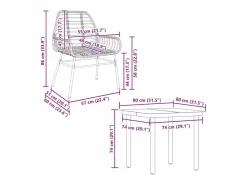 Juego de comedor jardín 5 piezas ratán sintético marrón^Clicnbuy Outlet