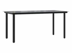 Clicnbuy Juego de comedor jardín 5 piezas cojines ratán sintético marrón Marru00f3n Clearance