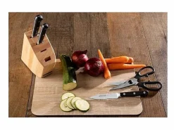 Juego de cuchillos Serie Ópera + Tijeras de Acero Inoxidable con Soporte de Madera^ARCOS