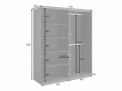 Meublorama Juego de dormitorio MONDO – estructurado y dorado – Cama con almacenaje 160x200 con somier + Armario + Cómoda + 2 mesitas de noche Negro Sale