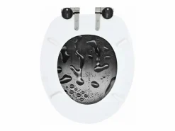 Helloshop26 Tapa De Inodoro|Juego de dos asientos de inodoro asiento de inodoro baño hogar interior MDF tapa de cierre suave borde de goteo 02_0002969