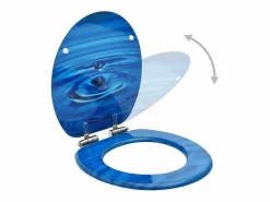 Juego de dos asientos de inodoro con tapa de cierre suave MDF diseño de gotas de agua 02_0002980^Helloshop26 Sale