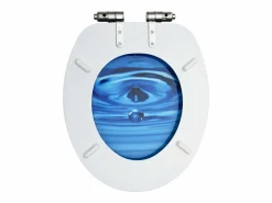 Juego de dos asientos de inodoro con tapa de cierre suave MDF diseño de gotas de agua 02_0002980^Helloshop26 Sale