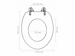 Juego de dos asientos de inodoro con tapa de cierre suave MDF diseño de gotas de agua 02_0002980^Helloshop26 Sale