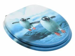 Helloshop26 Tapa De Inodoro|Juego de dos asientos de inodoro con tapas con temática de pingüino 02_0002977