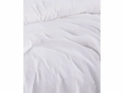 Blanc avenue Juego de funda de edredón + 2 fundas de almohada de gasa de algodón- Blanco New