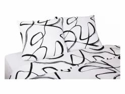 Blanc avenue Juego de funda de edredón +funda de almohada 100% algodón "Irregulaire" Blanco New