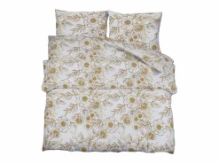 Juego de funda nórdica algodón y marrón 135x200 cm ES833139 Blanco Sale
