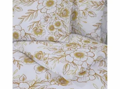 Juego de funda nórdica algodón y marrón 135x200 cm ES833139 Blanco Sale