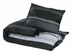 Juego de funda nórdica algodón negro y 260x220 cm ES840472^ New