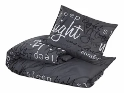 Juego de funda nórdica algodón 200x200 cm ES836122 Negro Discount