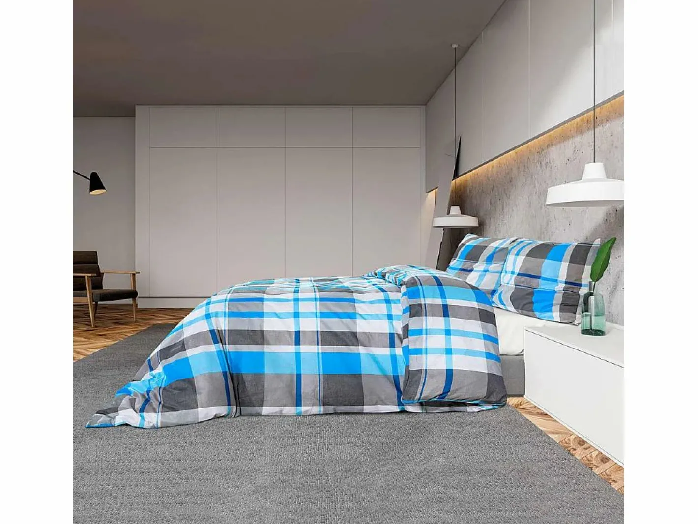 Ropa De Cama|Juego De Sábanas|Juego de funda nórdica algodón azul y 200x200 cm ES540491