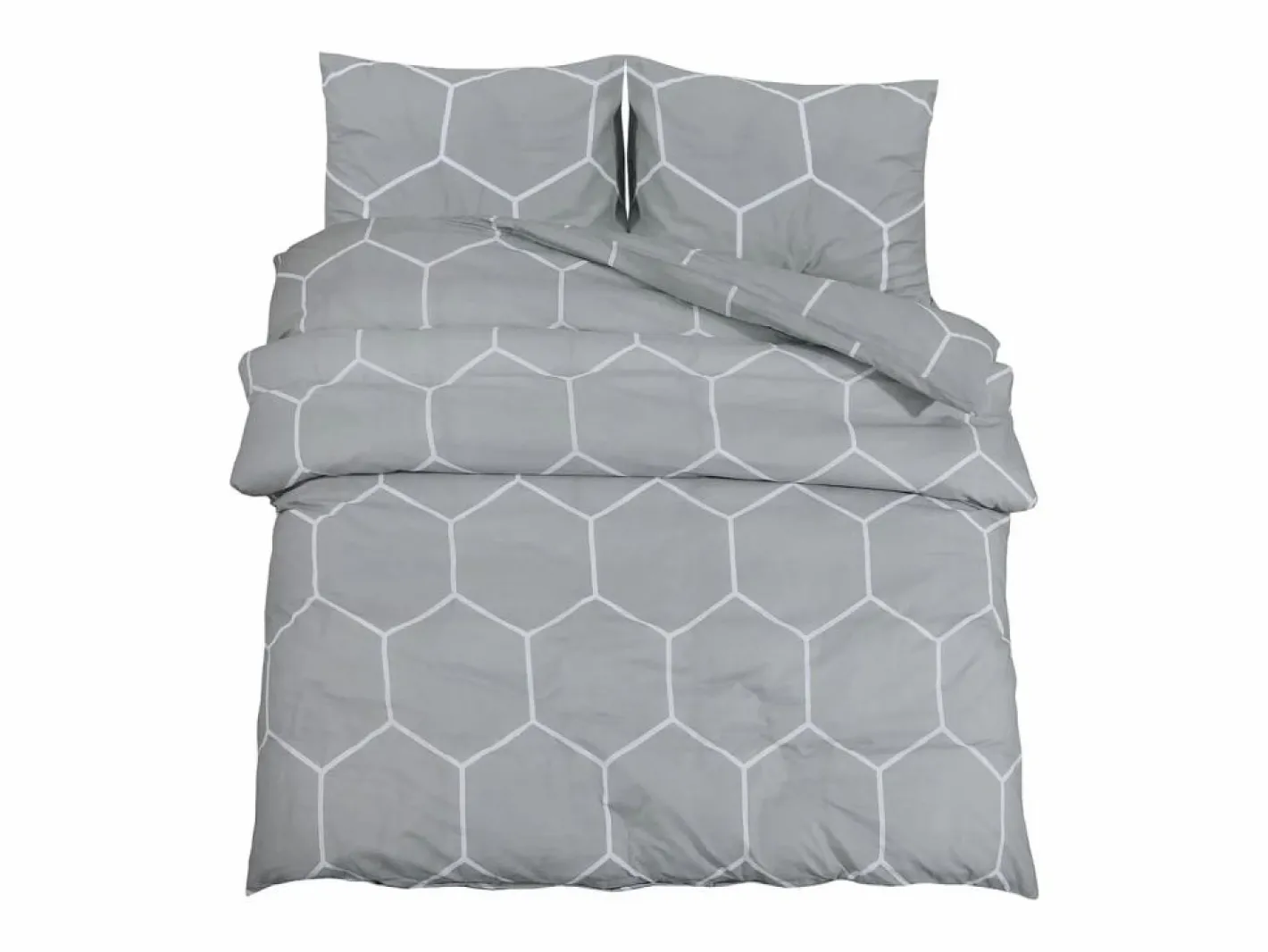 Juego de funda nórdica algodón 200x200 cm ES338807 Gris Clearance