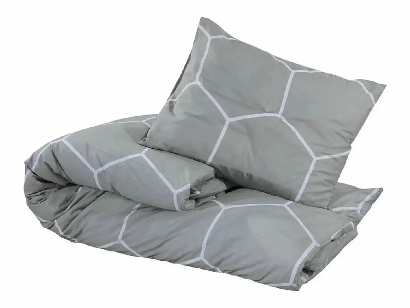 Juego de funda nórdica algodón 200x200 cm ES338807 Gris Clearance