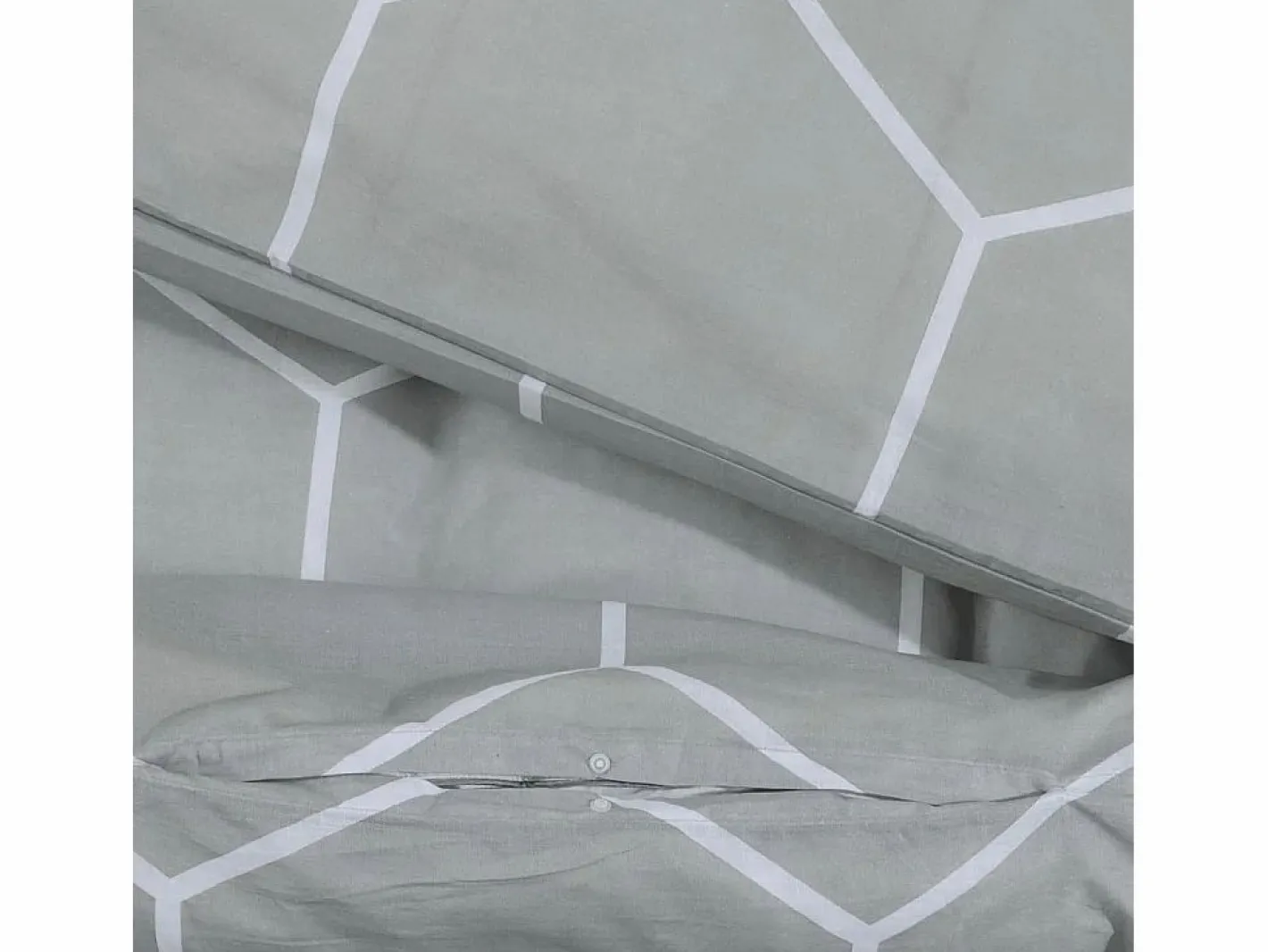 Juego de funda nórdica algodón 200x200 cm ES338807 Gris Clearance