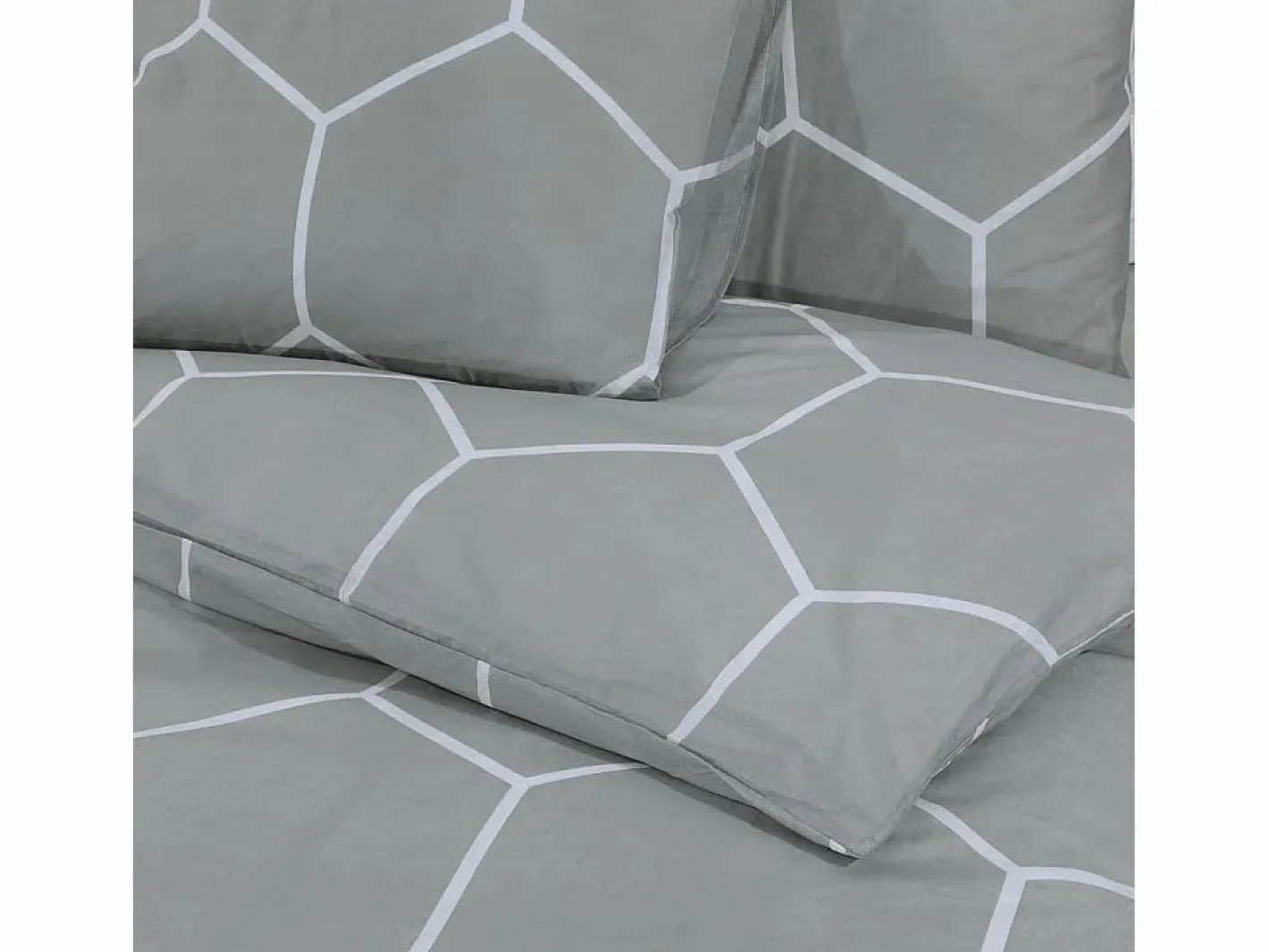 Juego de funda nórdica algodón 200x200 cm ES338807 Gris Clearance