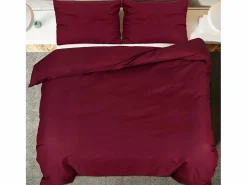 Juego de funda nórdica microfibra ligera burdeos 260x240 cm ES737391 Rojo Sale