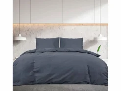 Ropa De Cama|Juego De Sábanas|Juego de funda nórdica microfibra ligera antracita 240x220 cm ES623732