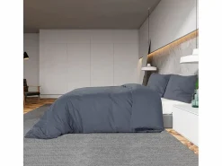 Ropa De Cama|Juego De Sábanas|Juego de funda nórdica microfibra ligera antracita 240x220 cm ES623732