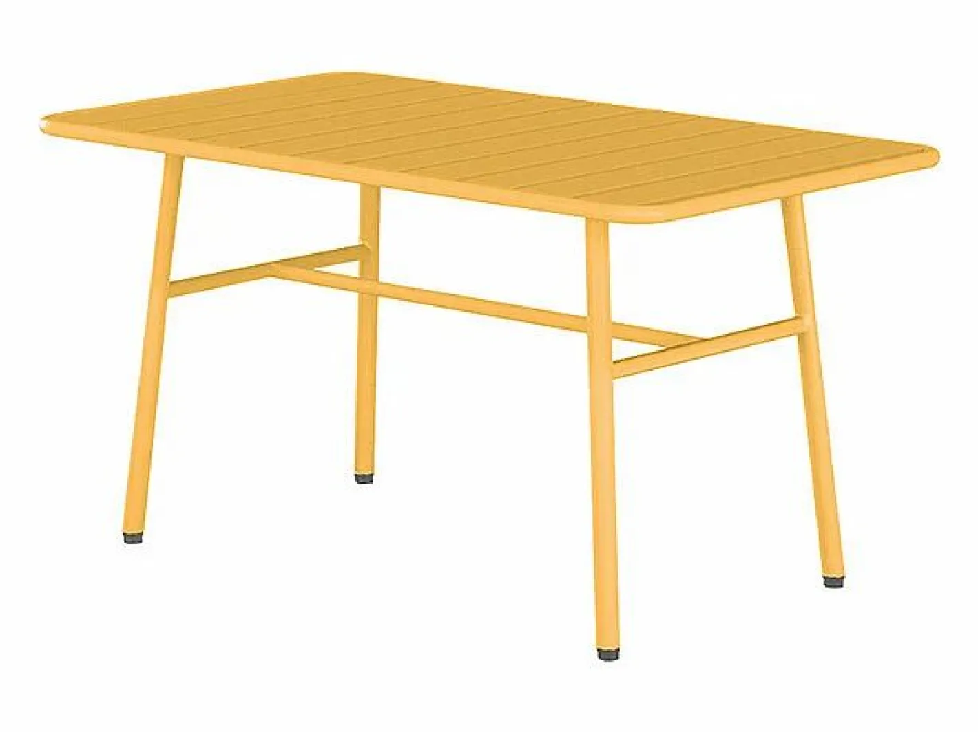 Juego de jardín en metal: un banco, 2 sillones bajos y una mesa de centro - Amarillo - MIRMANDE de^MYLIA New