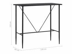 Juego de mesa alta y taburetes 5 piezas tela negra^vidaxl Discount