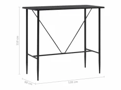 vidaxl Juego de mesa alta y taburetes 5 piezas plástico Negro Sale