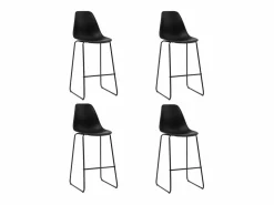 vidaxl Juego de mesa alta y taburetes 5 piezas plástico Negro Sale