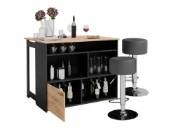Juego de mesa de bar oro power roble/antracita 116x37x90.5 dominic^Vicco Outlet