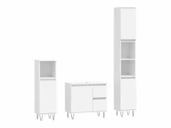 vidaxl Estantería Sobre Inodoro|Juego de muebles de baño 3 pzas madera contrachapada