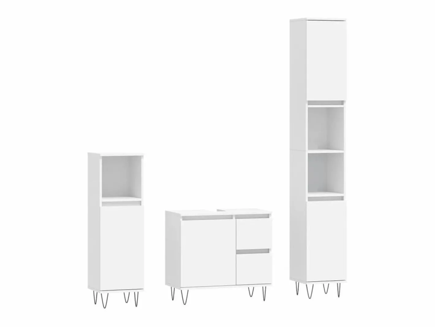 vidaxl Estantería Sobre Inodoro|Juego de muebles de baño 3 pzas madera contrachapada