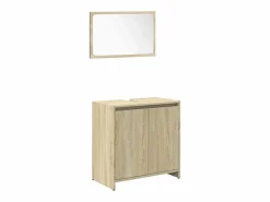 Juego de muebles de baño 4 pzas contrachapada roble Sonoma^vidaxl