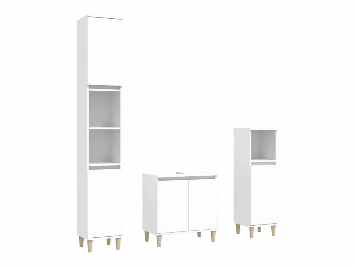 vidaxl Conjunto De Baño|Juego de muebles de baño 3 pzas madera contrachapada