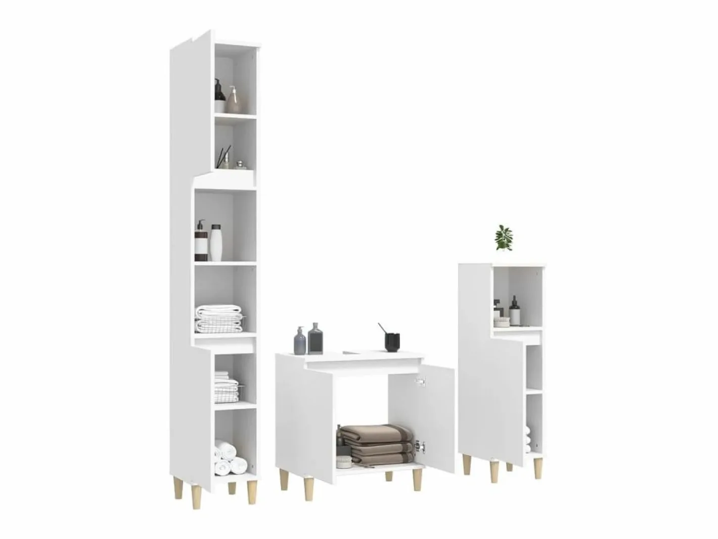 vidaxl Conjunto De Baño|Juego de muebles de baño 3 pzas madera contrachapada