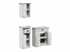 vidaxl Estantería Sobre Inodoro|Juego de muebles de baño BODO 3 pzas madera maciza pino