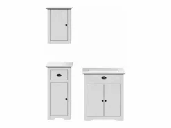 vidaxl Estantería Sobre Inodoro|Juego de muebles de baño BODO 3 pzas madera maciza pino