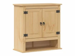 vidaxl Estantería Sobre Inodoro|Juego de muebles de baño Corona 3 pzas madera maciza pino