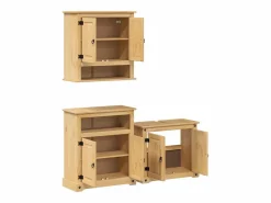 Juego de muebles de baño Corona 3 pzas madera maciza pino^vidaxl Outlet