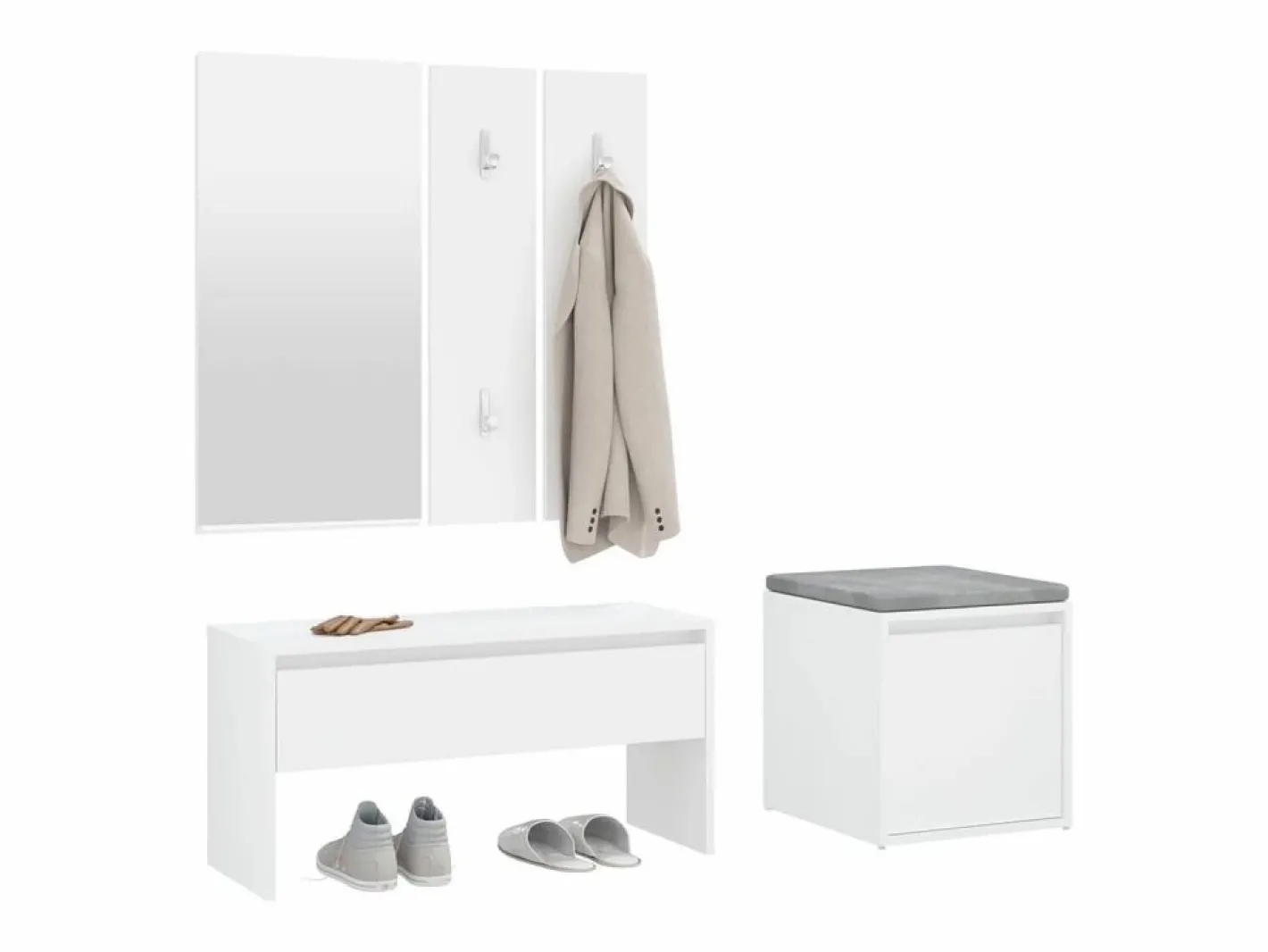 Juego de muebles de recibidor madera contrachapada ES549166 Blanco Clearance