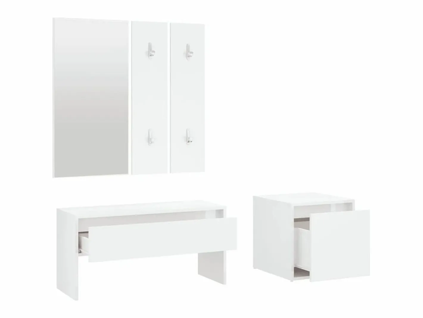Juego de muebles de recibidor madera contrachapada ES549166 Blanco Clearance