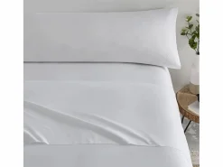 Juego de Sábanas Blancas 3 Piezas Cama 160cm Tacto Extrasuave Descansin^ Outlet