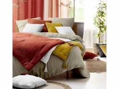 Douceur d'intérieur Juego de sábanas de gasa de algodón 260 x 240 cm Beige Outlet
